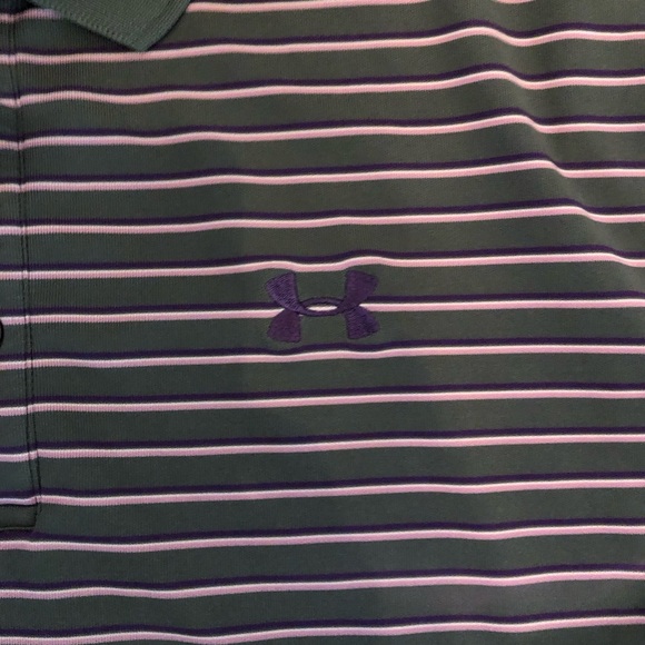 Under Armour Heatgear Loose gray and purple Striped XL EUC - Picture 2 of 6